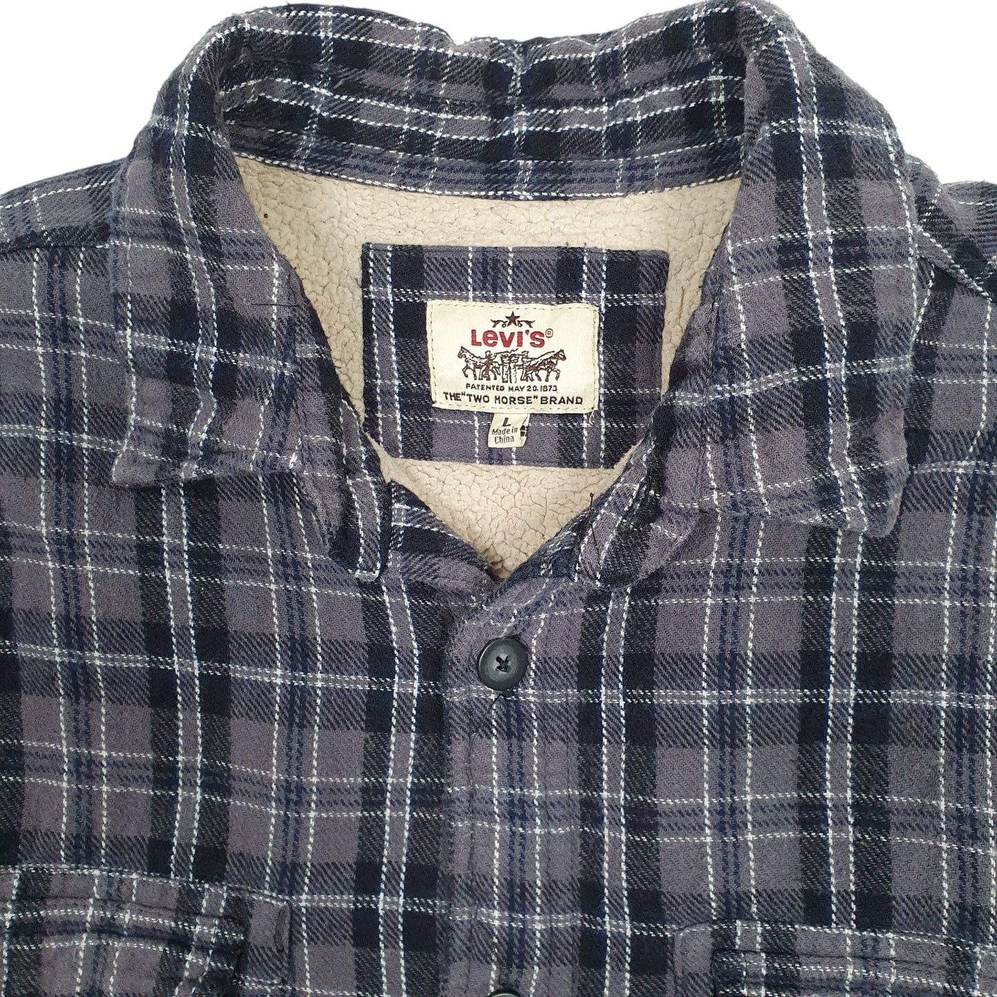 Mens Grey Levis Sherpa Lined  Coat