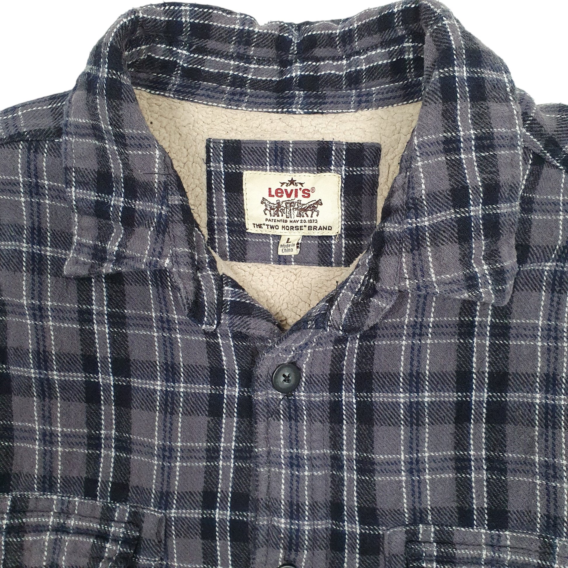 Mens Grey Levis Sherpa Lined  Coat