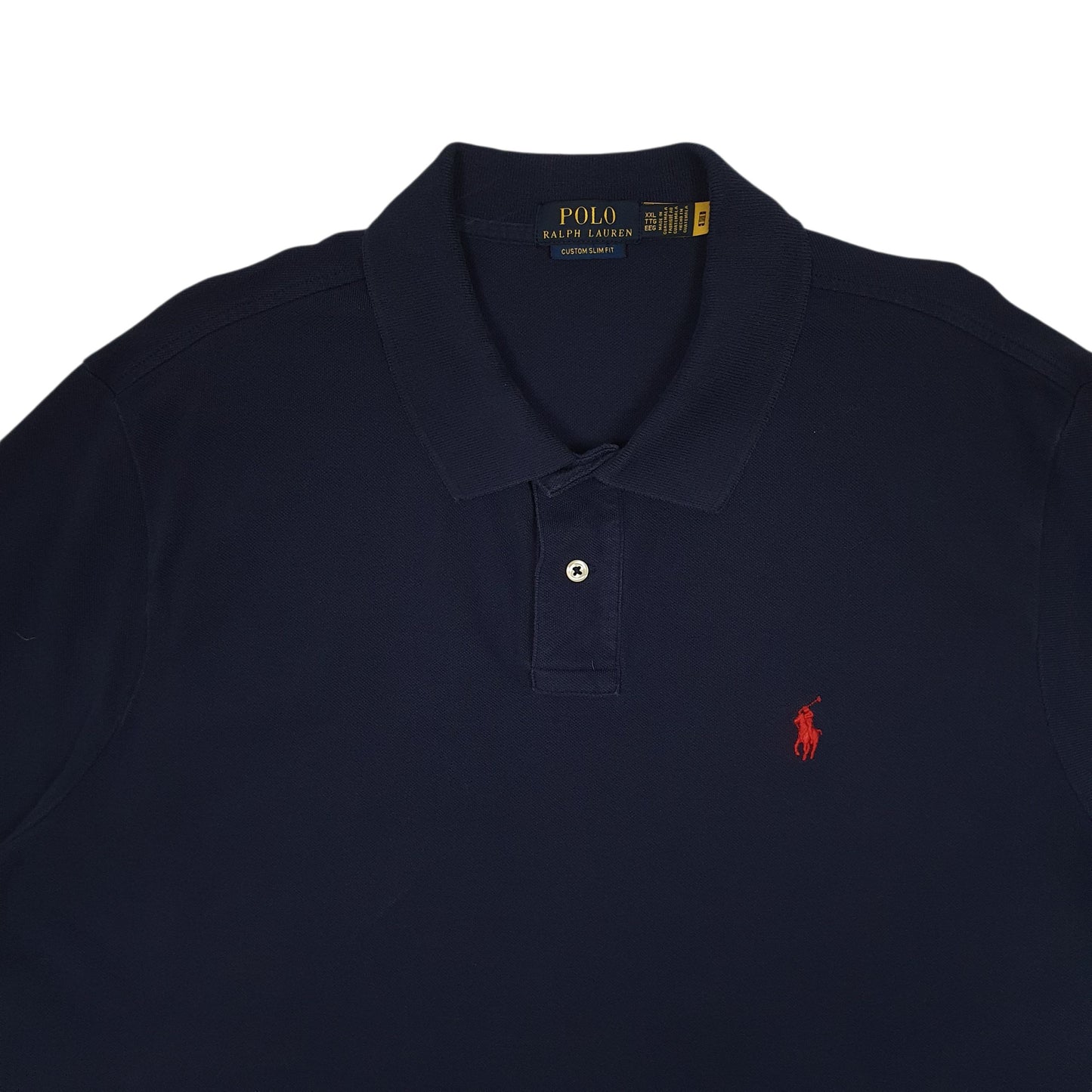 Mens Navy Polo Ralph Lauren Custom Slim Fit  Polo Shirt