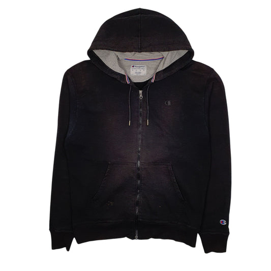 Mens Black Champion Hoodie Full Zip Jumper