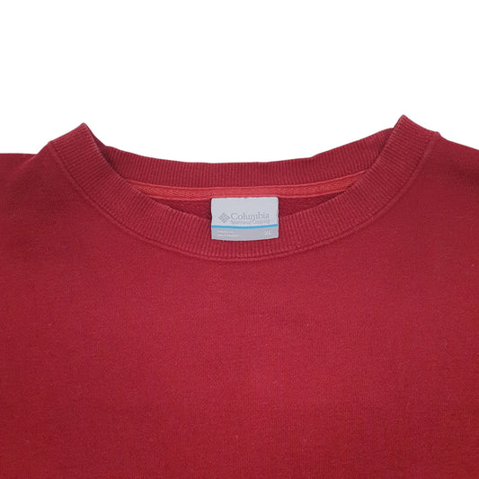 Mens Red Columbia  Crewneck Jumper