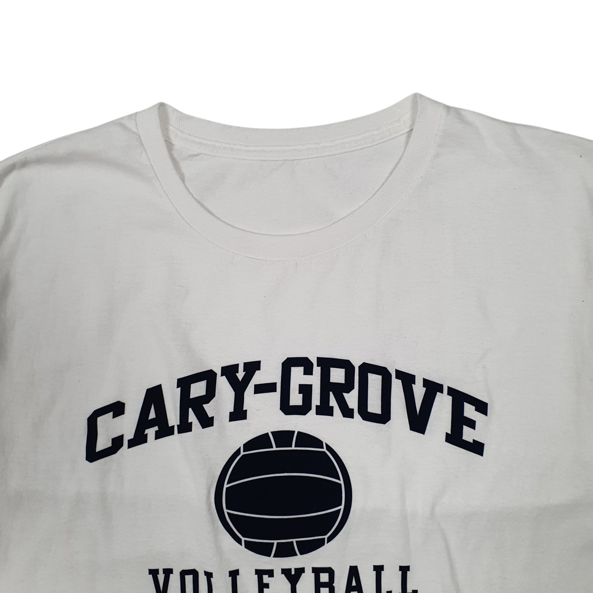 Mens White Unbranded Cary Grove Volleyball  T Shirt