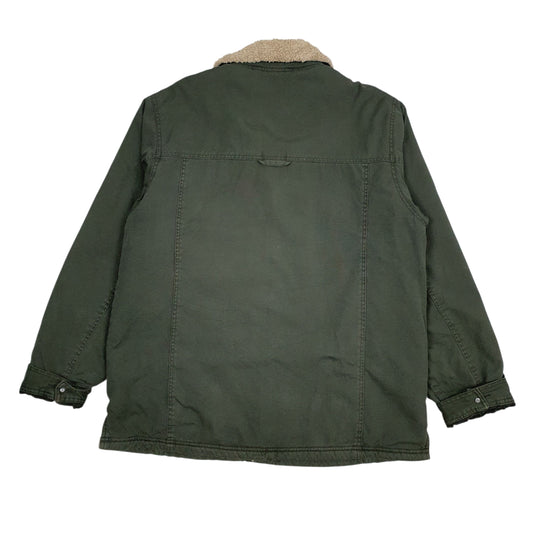 Mens Green Animal Sherpa Lined  Coat
