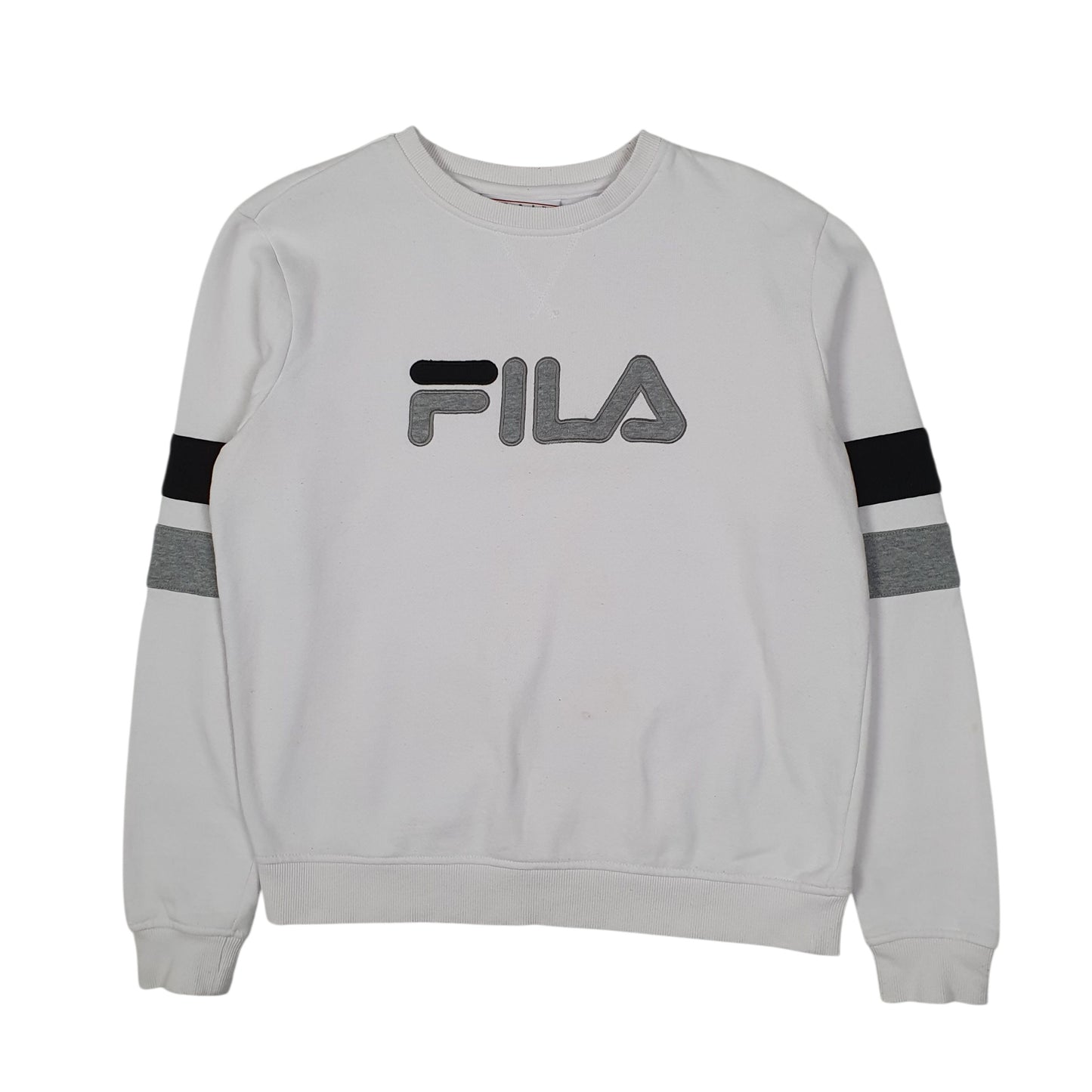 Womens White Fila  Crewneck Jumper