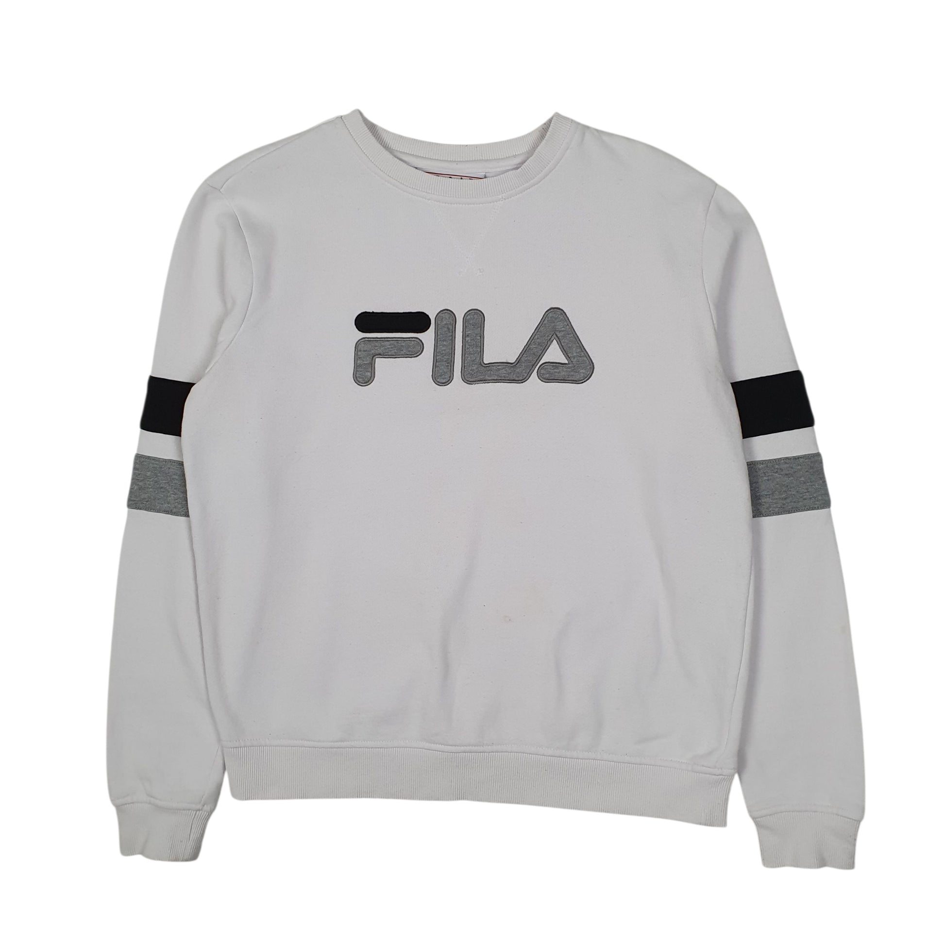 Womens White Fila  Crewneck Jumper