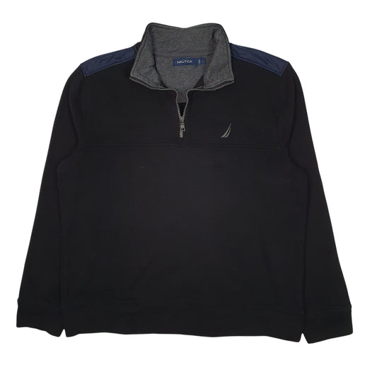Mens Black Nautica  Quarter Zip Jumper