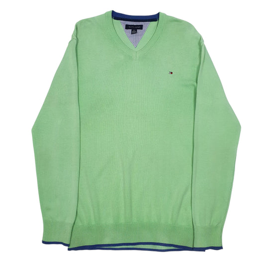 Womens Green Tommy Hilfiger  V Neck Jumper