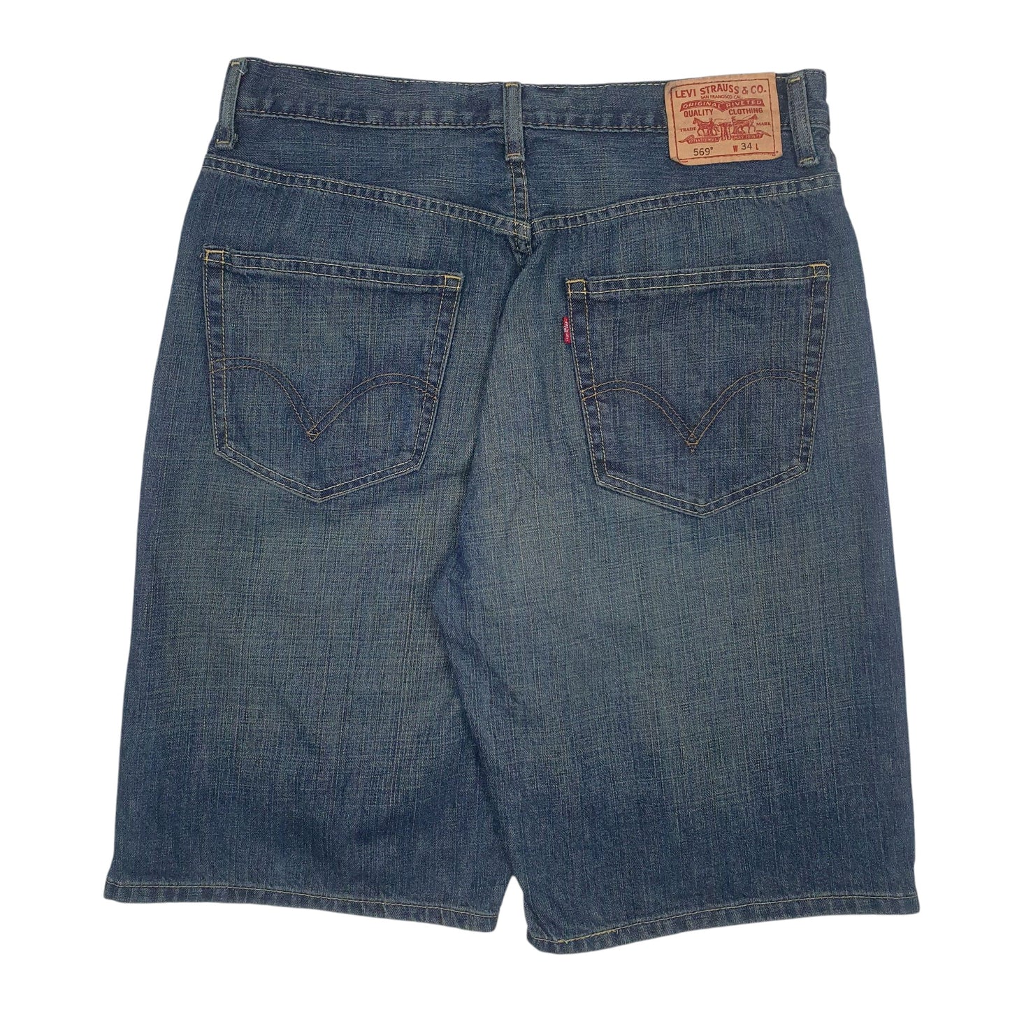 Mens Blue Levis 569 Loose Straight Hoodie Shorts