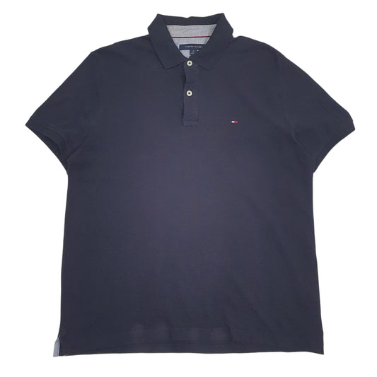 Mens Black Tommy Hilfiger  Short Sleeve Polo Shirt