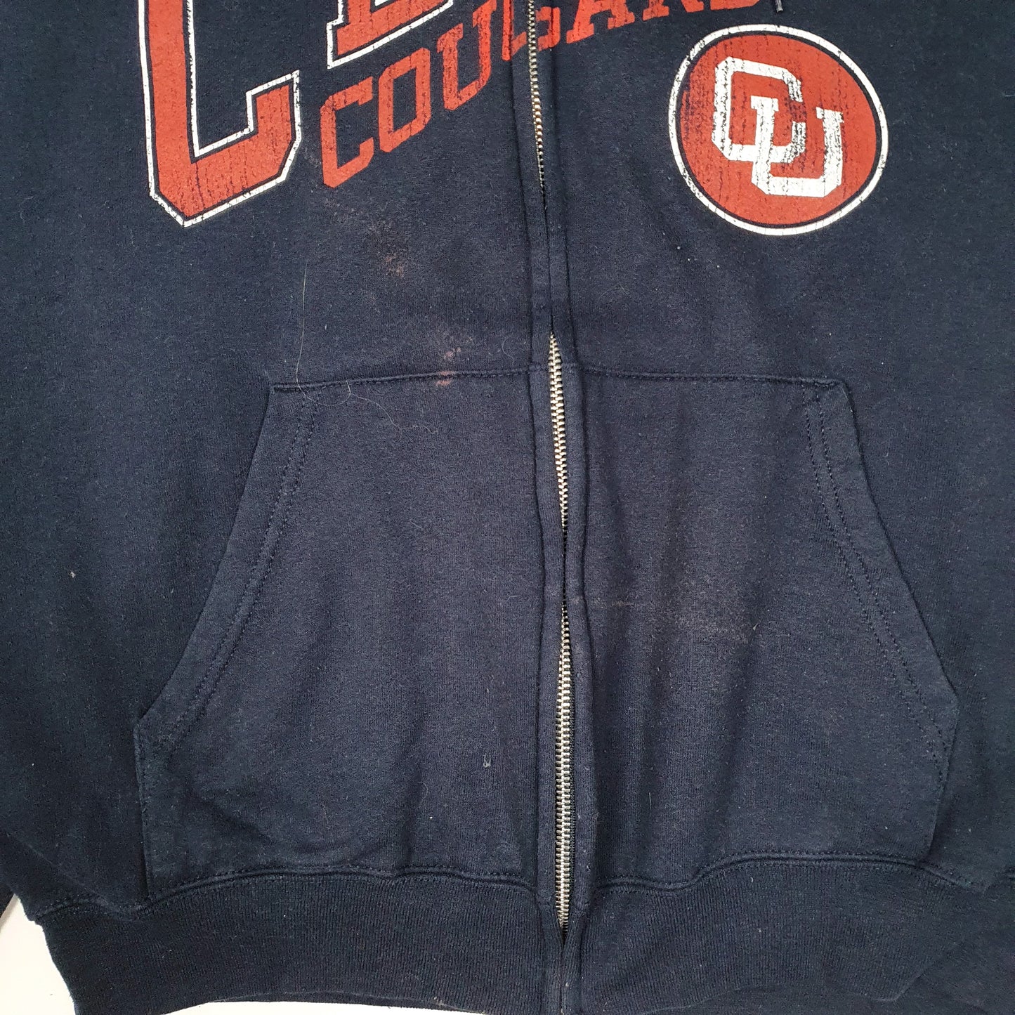 Mens Navy Champion Clark Cougars Hoodie Full Zip Jumper
