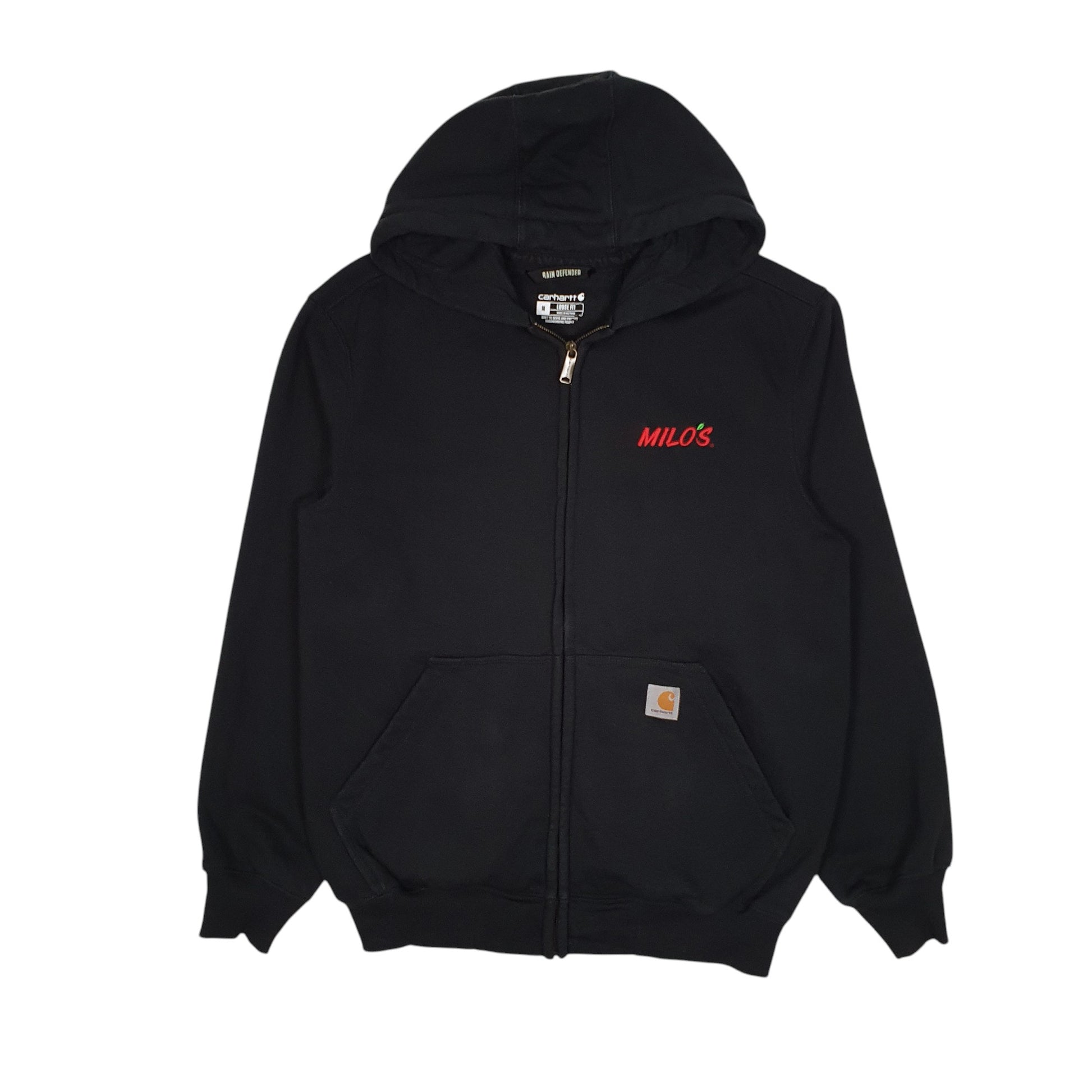 Mens Black Carhartt Milo Hoodie Full Zip Jumper