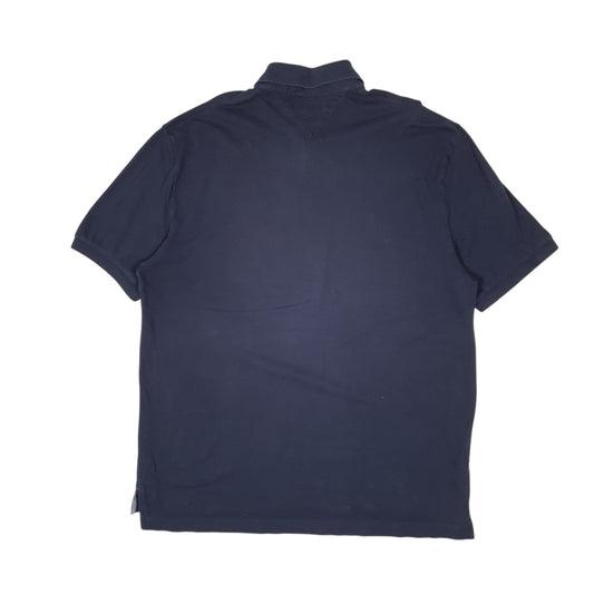 Mens Navy Tommy Hilfiger Classic Fit Hoodie Polo Shirt