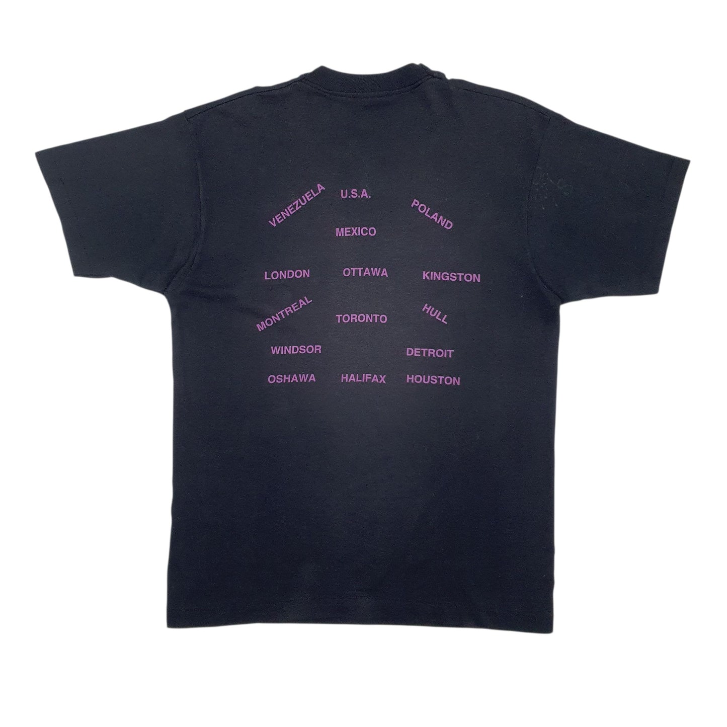 Mens Black Screen Stars Single Stitch Vintage 90s  T Shirt