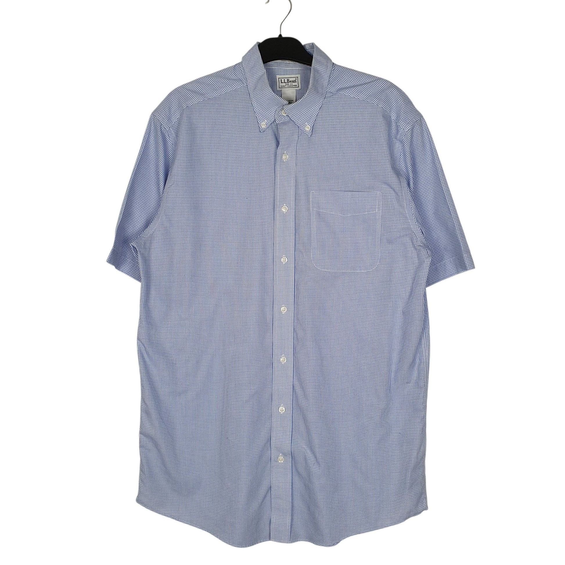 Mens Blue L.L.Bean Tall Short Sleeve Shirt