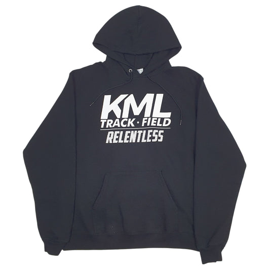 Mens Black Champion KML Track & Field Hoodie Jumper