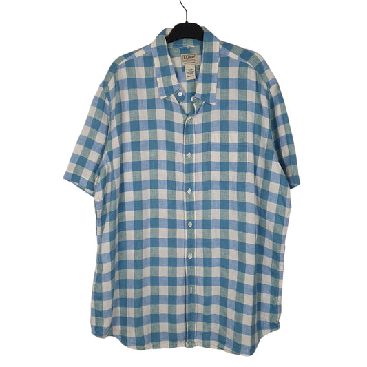 Mens Blue L.L.Bean  Short Sleeve Shirt