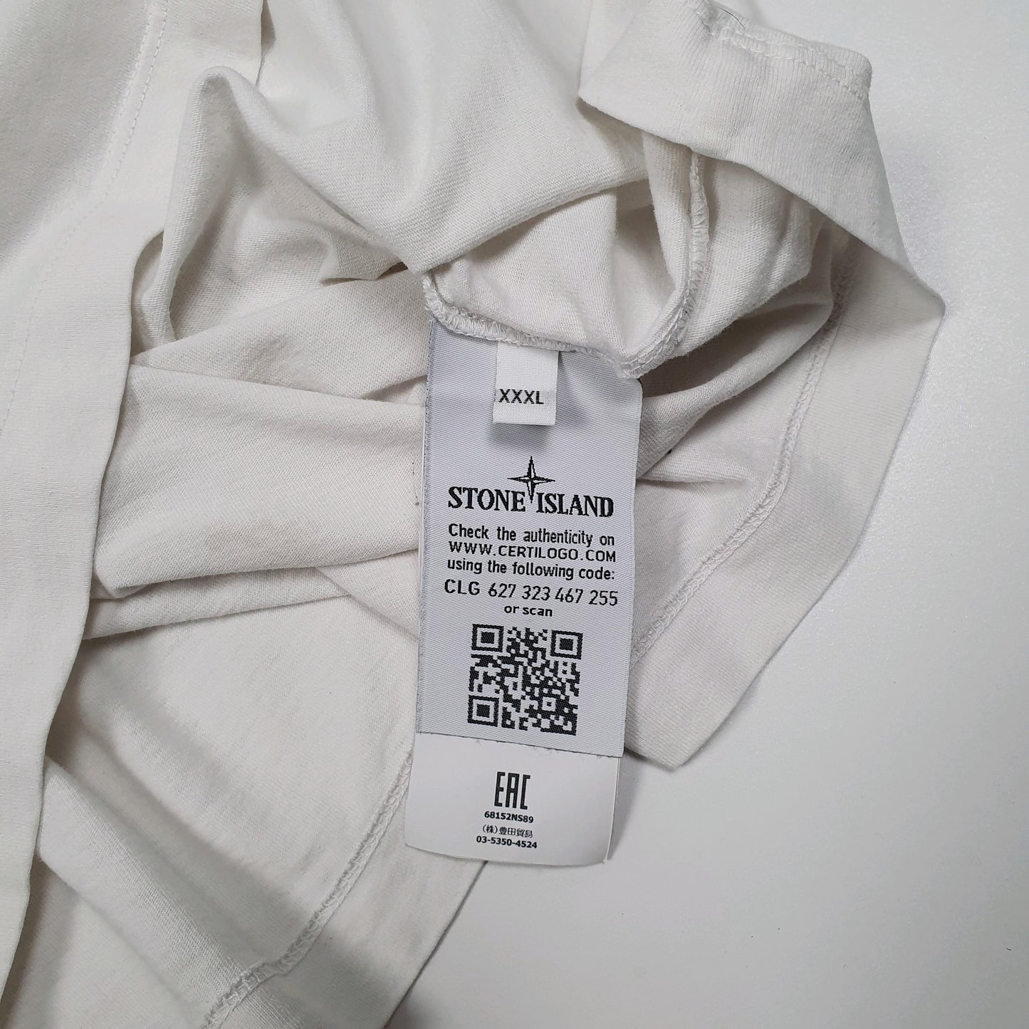 Mens White Stone Island   T Shirt