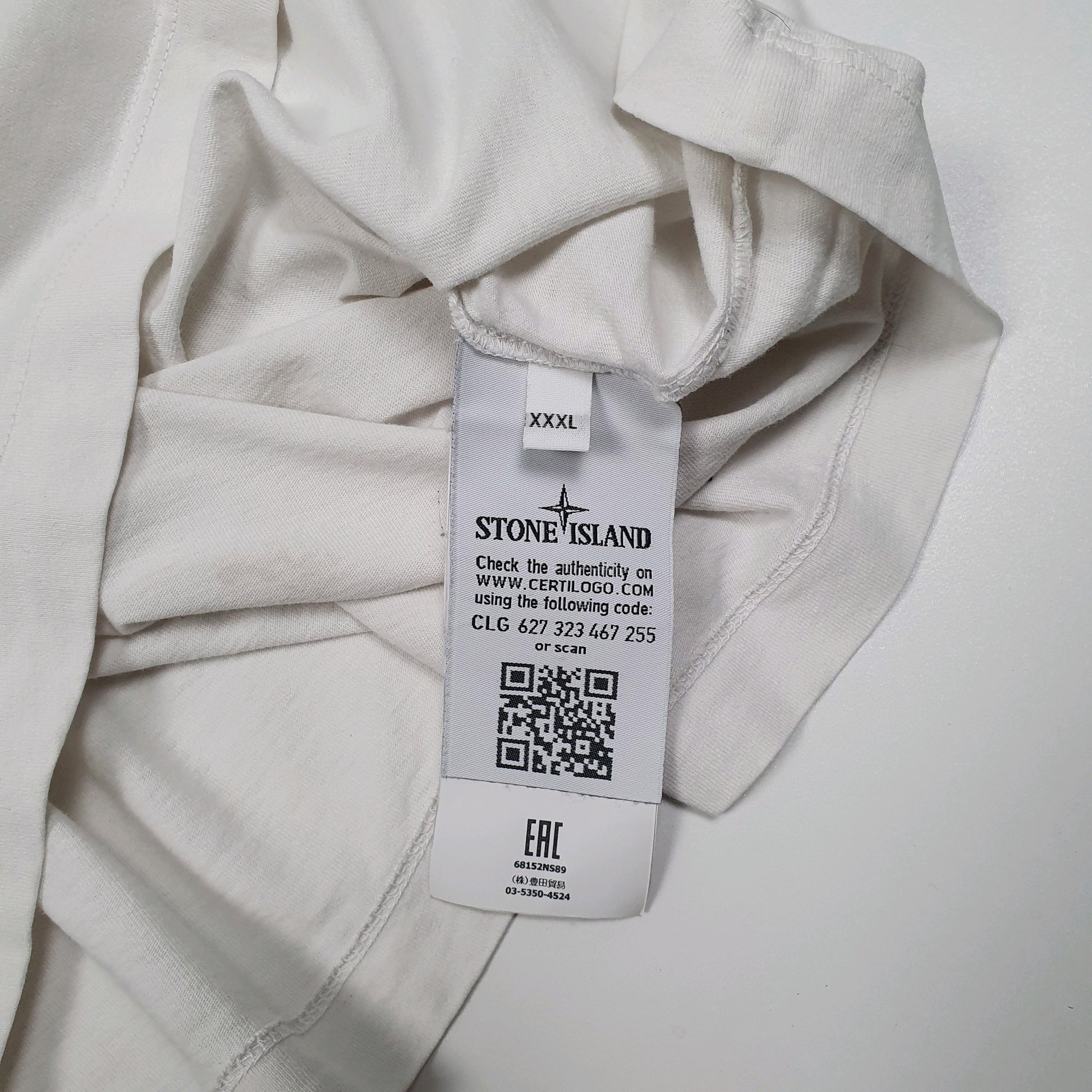 Mens White Stone Island   T Shirt