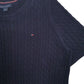 Womens Navy Tommy Hilfiger Cable Knit Crewneck Jumper