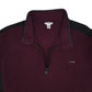 Mens Burgundy Calvin Klein  Quarter Zip Jumper