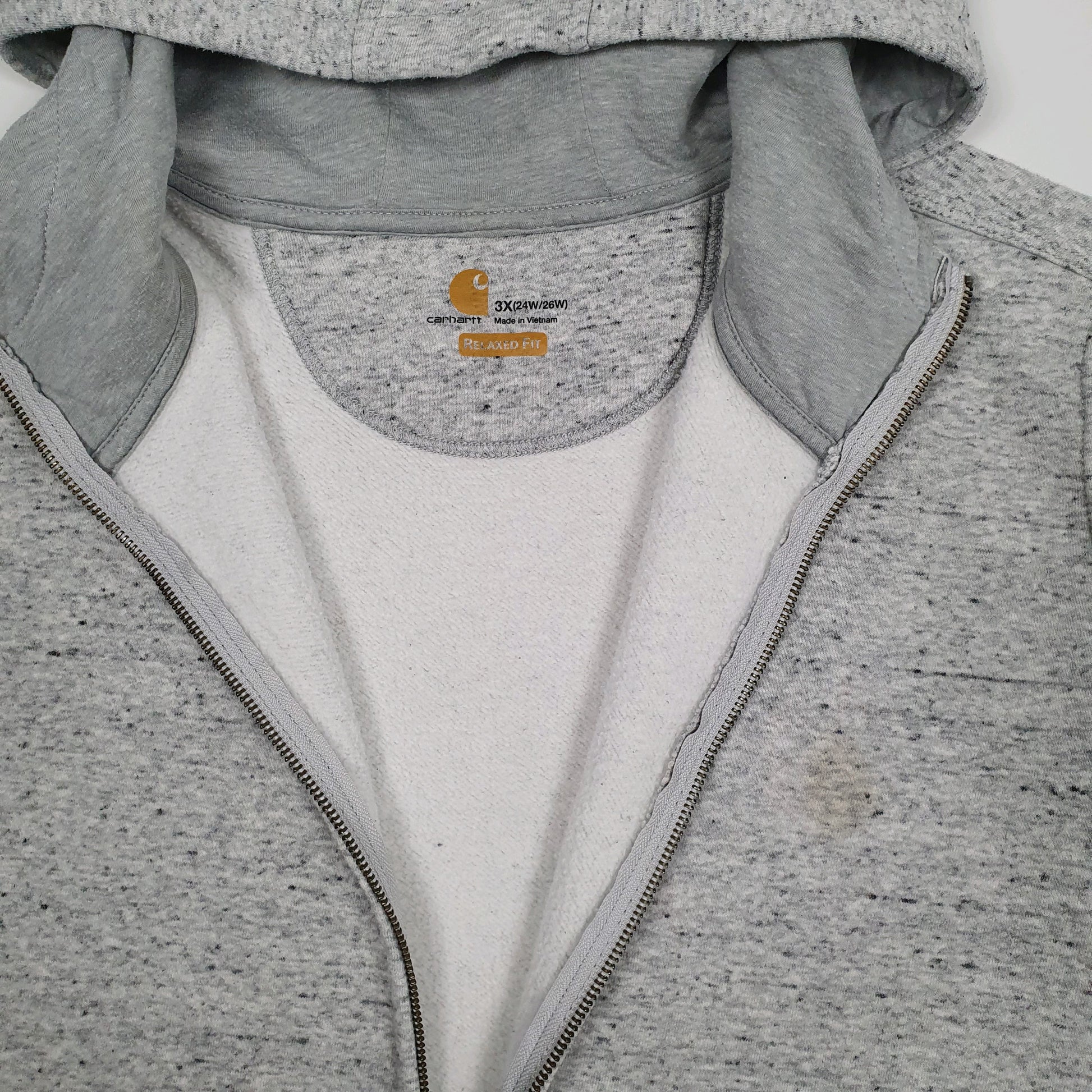 Womens Grey Carharrt Hoodie Full Zip Jumper