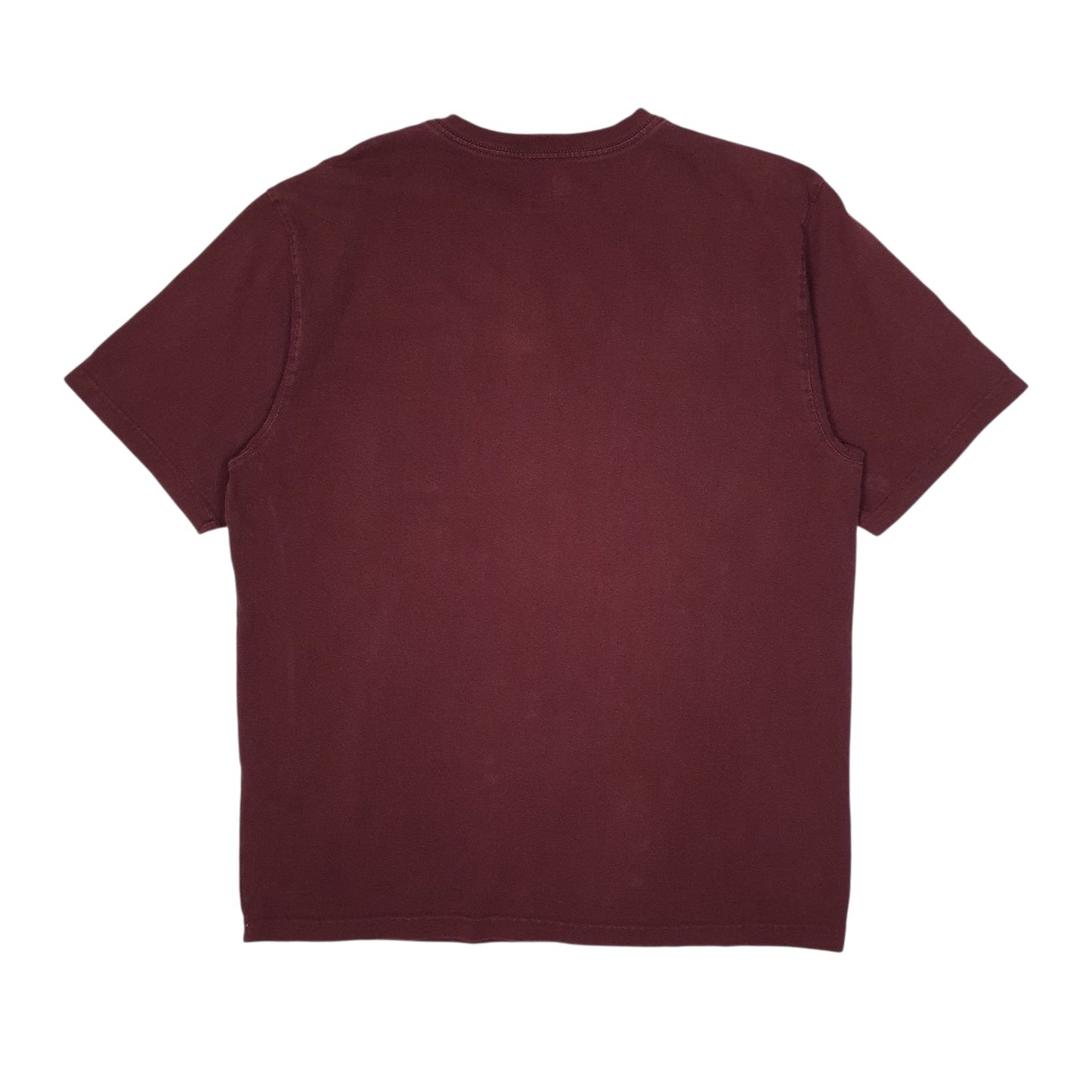 Mens Burgundy Carhartt   T Shirt