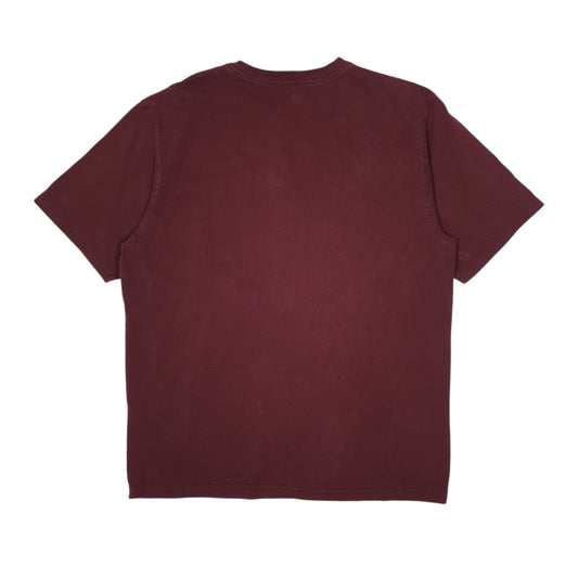 Mens Burgundy Carhartt   T Shirt