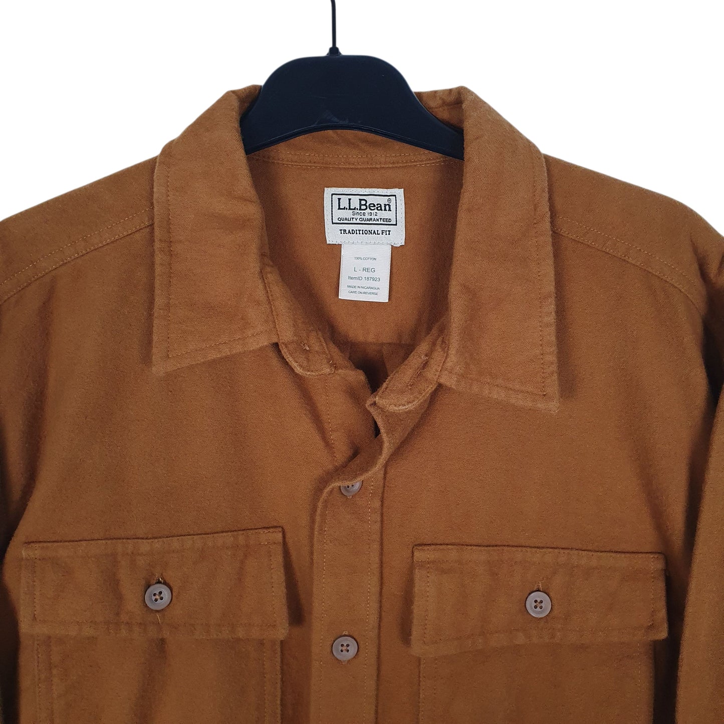 Mens Tan L.L.Bean Thick Chamois  Shirt
