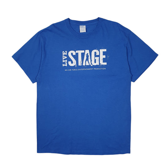 Mens Blue Port & Company Live Stage Air Force Short Sleeve T Shirt