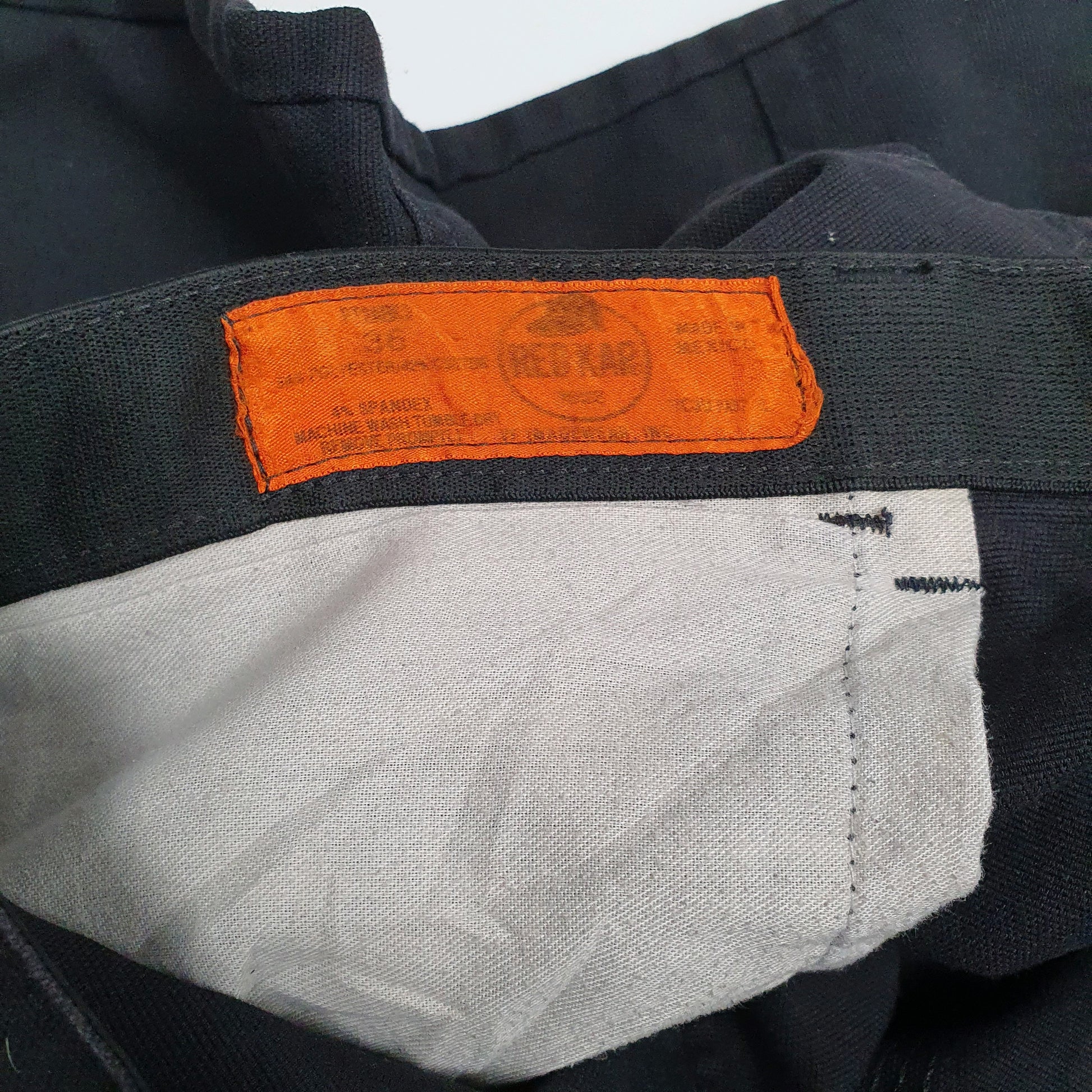 Mens Black Red Kap   Trousers