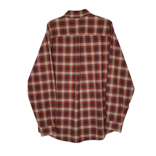 Mens Red L.L.Bean Scotch Plaid Canvas  Shirt