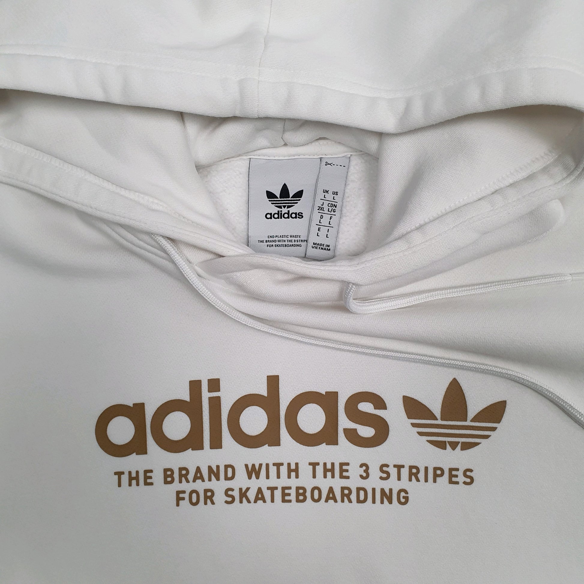 Mens White Adidas Skateboarding Hoodie Jumper