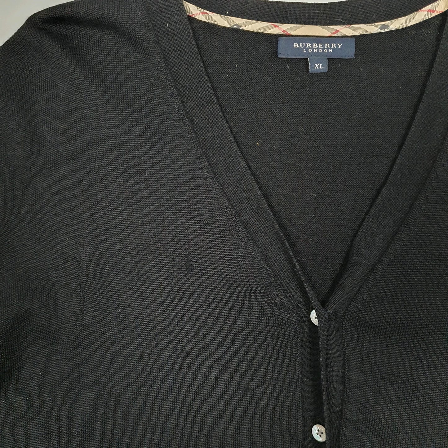 Womens Black Burberry Short Sleeve Cardigan Jumper