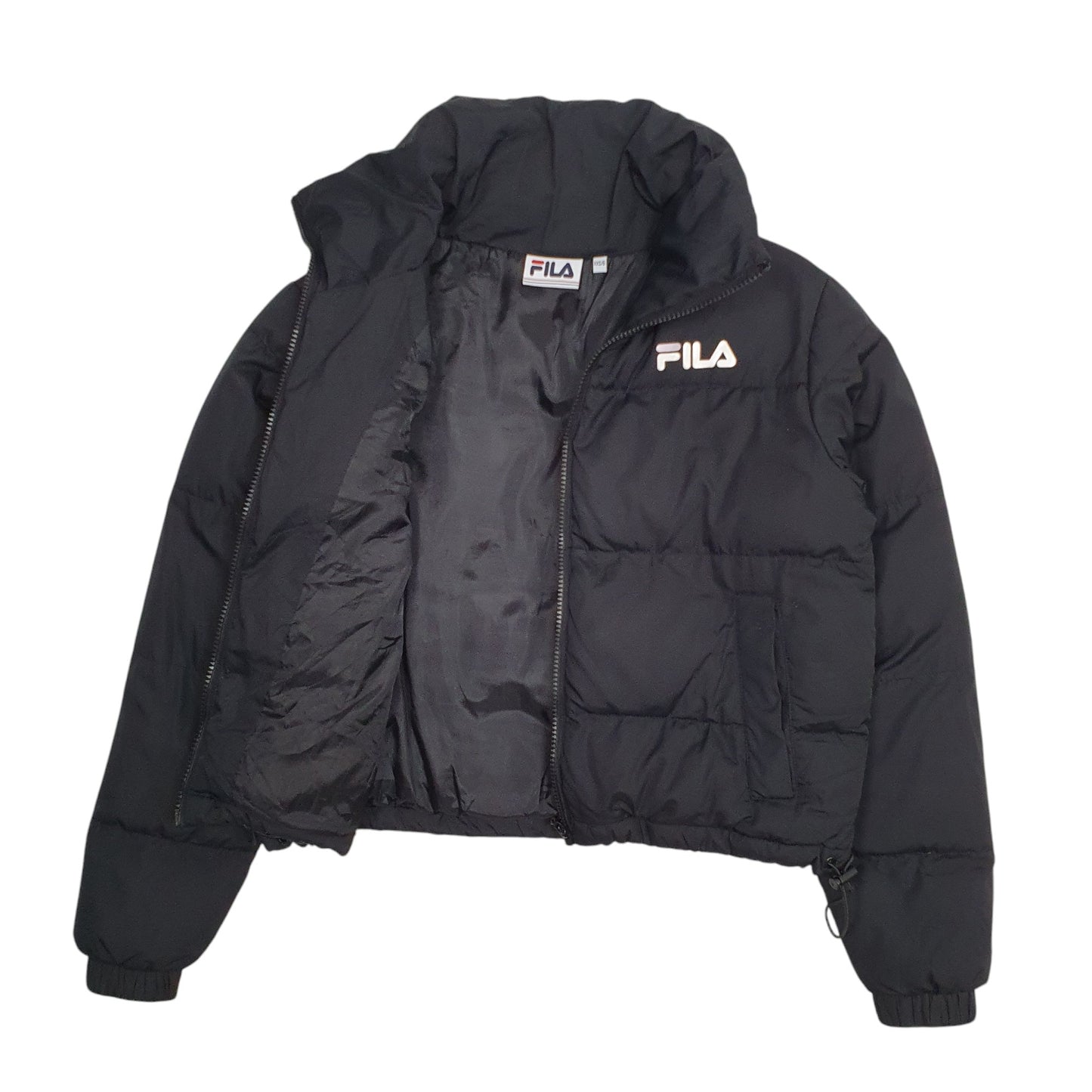 Womens Black Fila   Coat