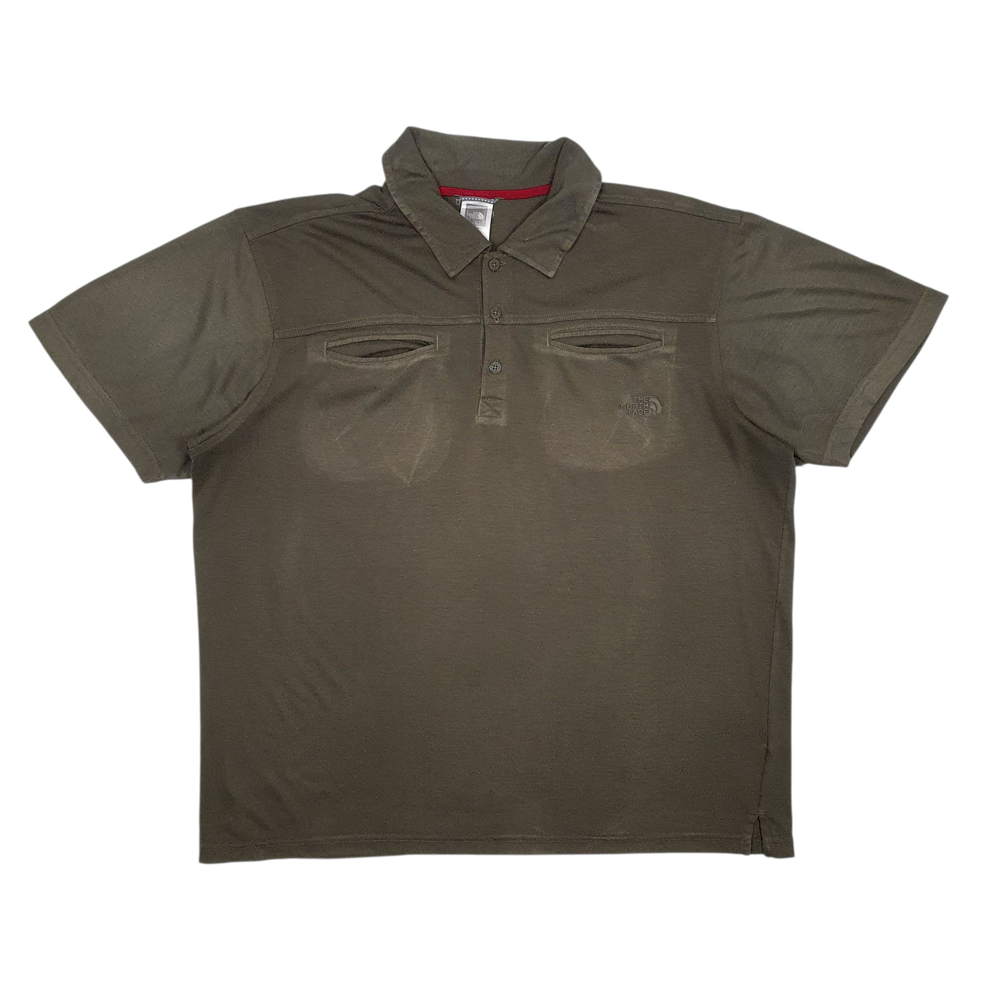 Mens Khaki The North Face  Short Sleeve Polo Shirt