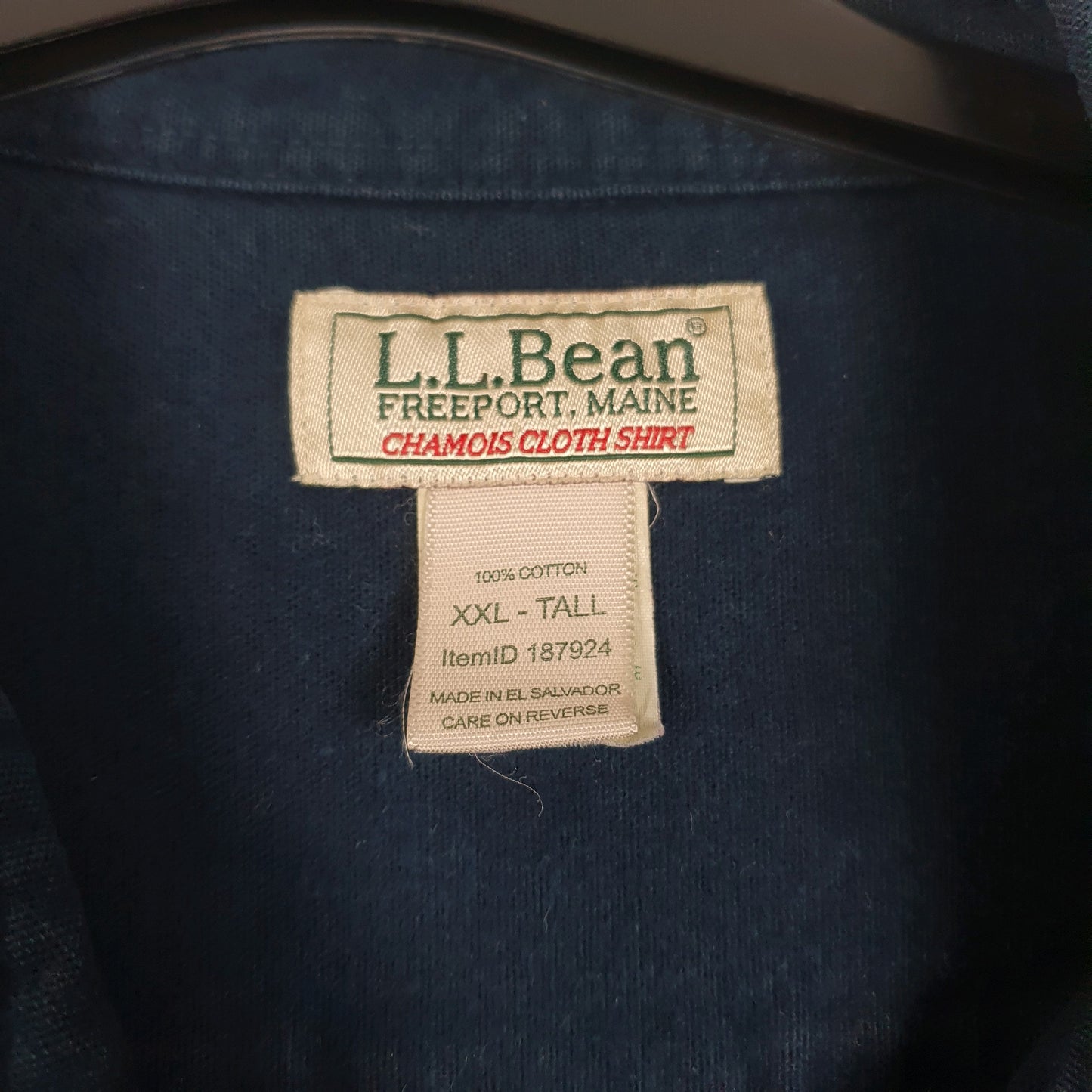 Mens Navy L.L.Bean Chamois  Shirt