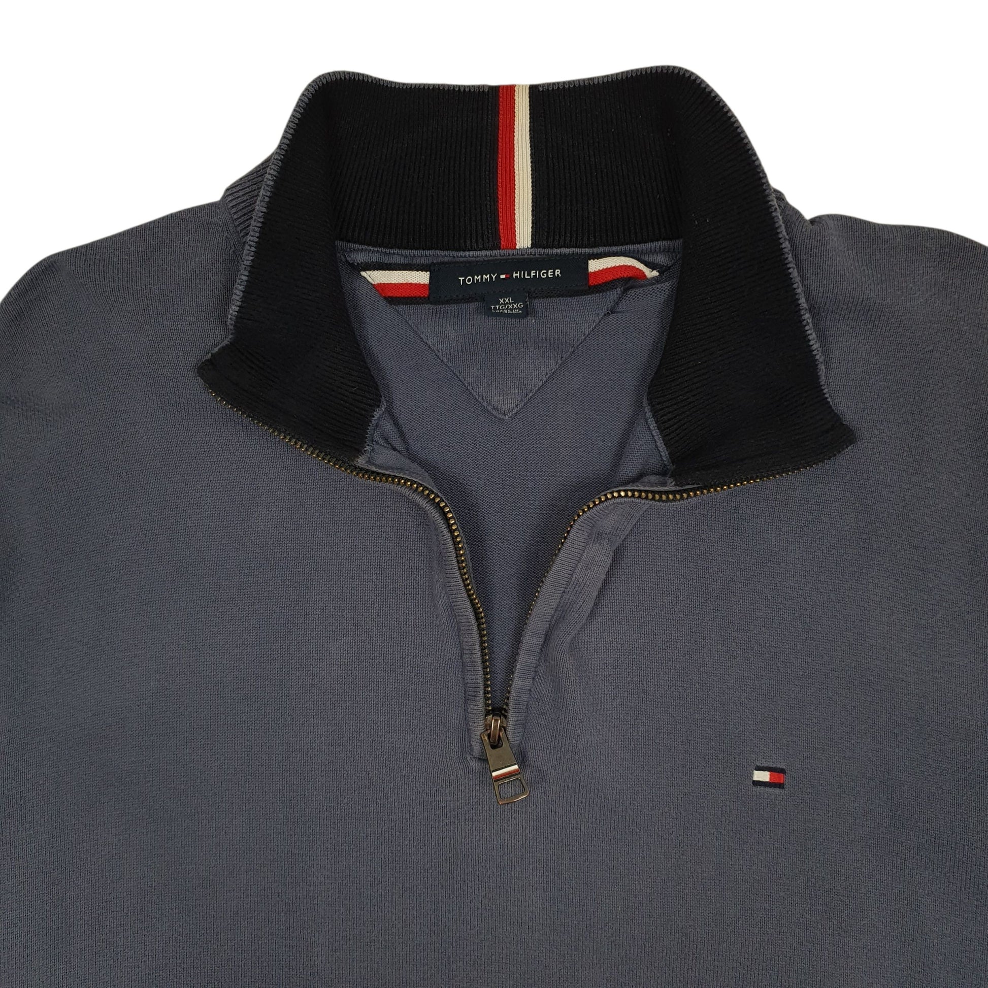 Mens Blue Tommy Hilfiger  Quarter Zip Jumper