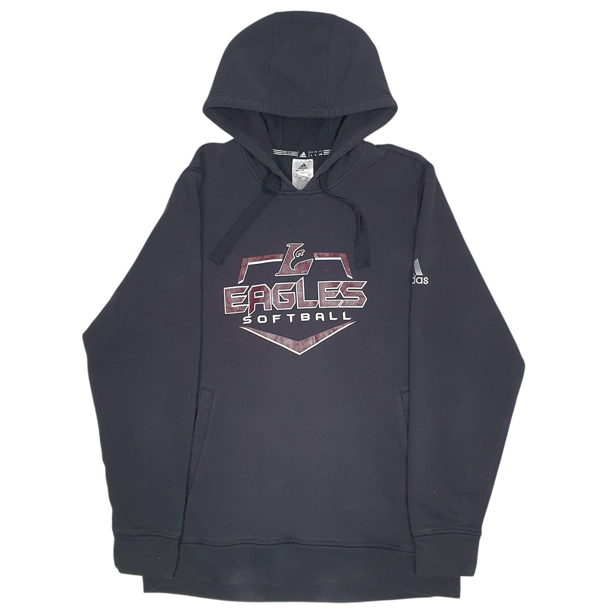 Mens Black Adidas Eagles Softball Hoodie Jumper
