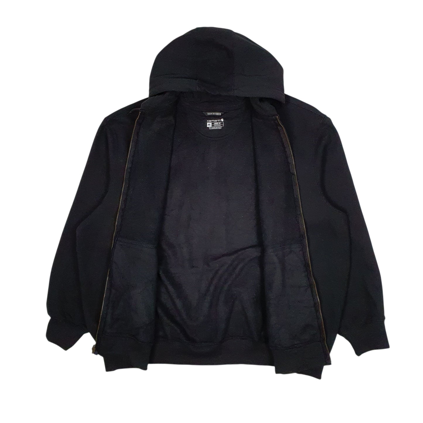 Mens Black Carhartt Hoodie Full Zip Jumper