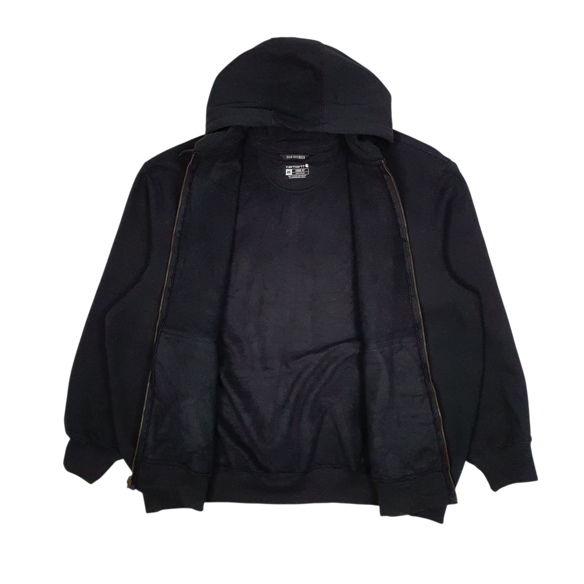 Mens Black Carhartt Hoodie Full Zip Jumper