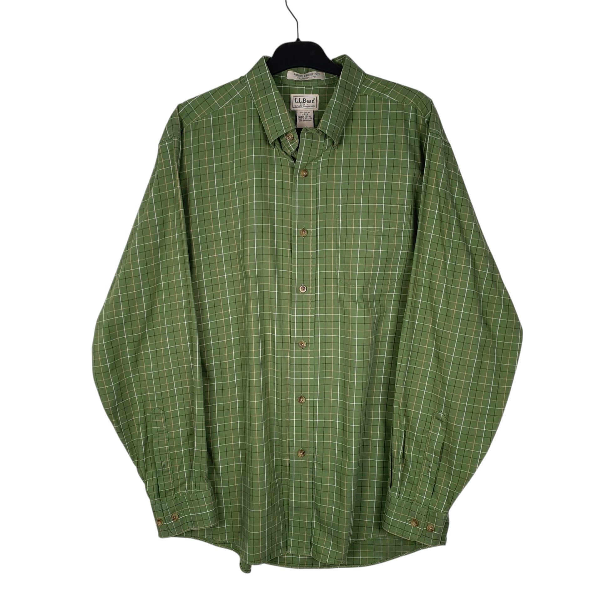 Mens Green L.L.Bean  Long Sleeve Shirt