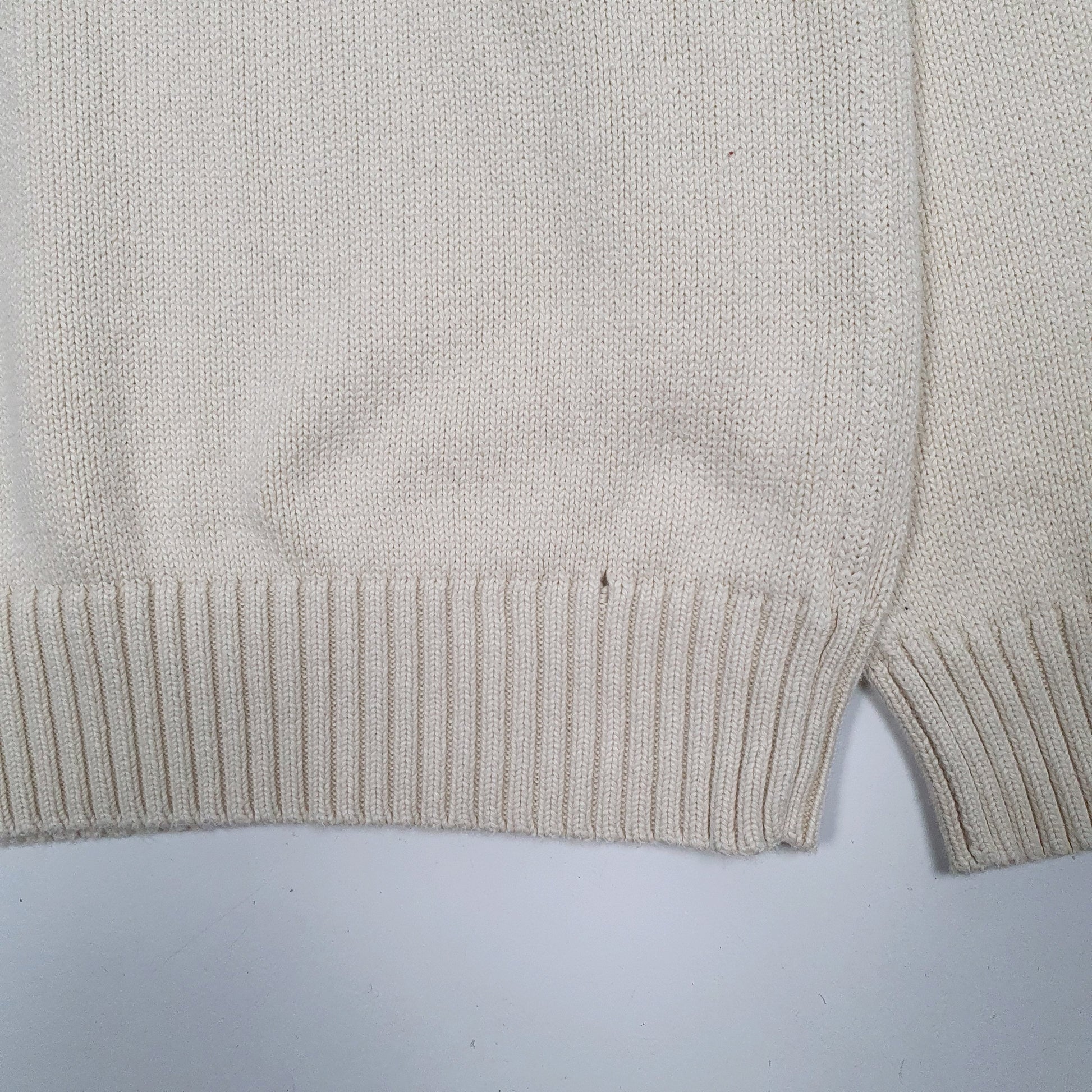 Mens Cream Polo Ralph Lauren  Quarter Zip Jumper