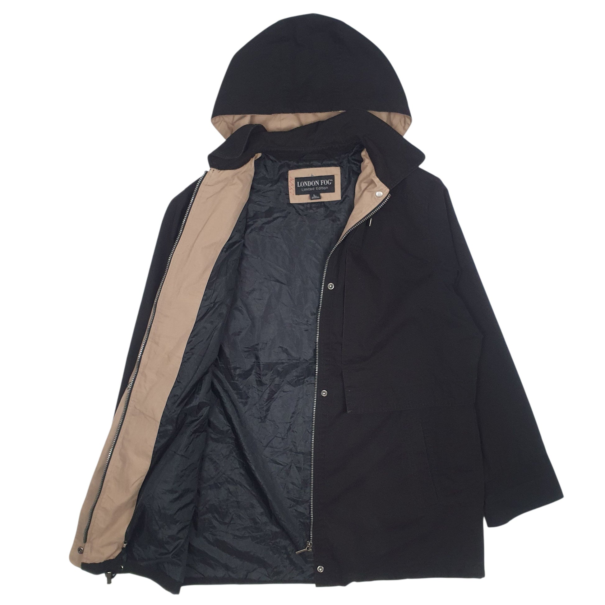 Womens Black London Fog Limited Edition Quarter Zip Coat