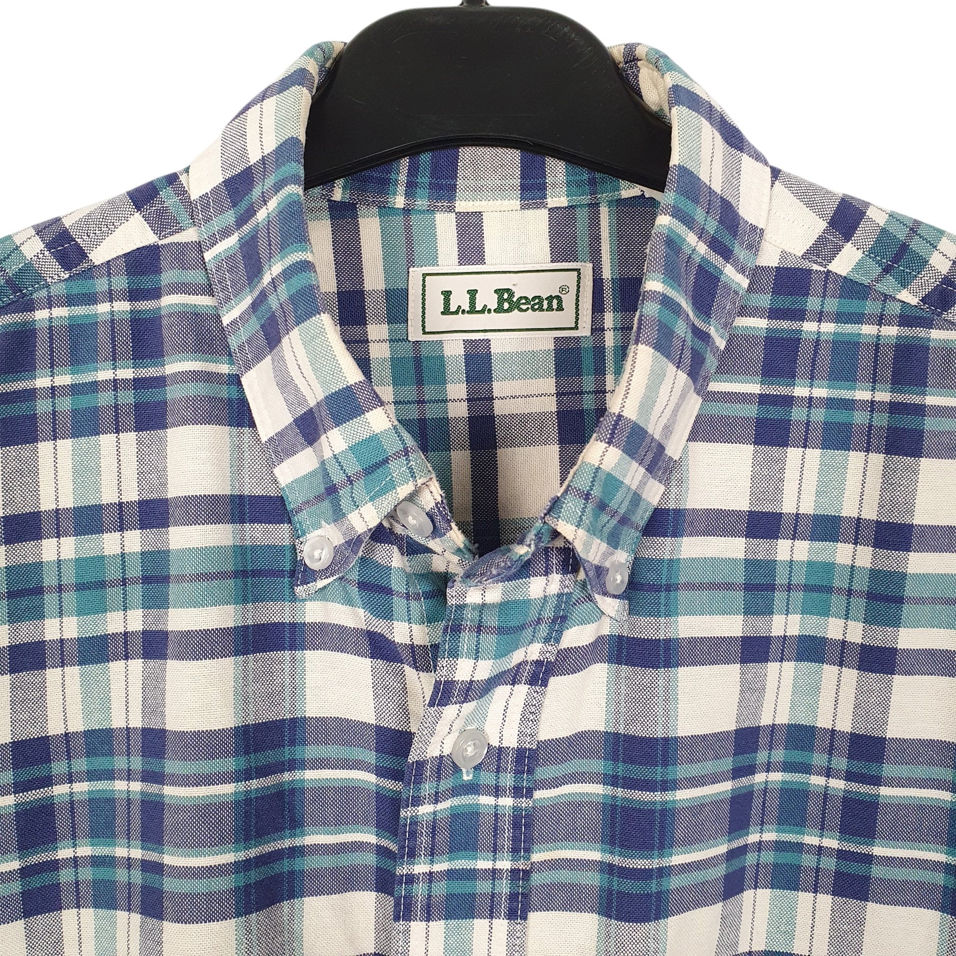 Mens Blue L.L.Bean Vintage 90s Made In USA  Shirt