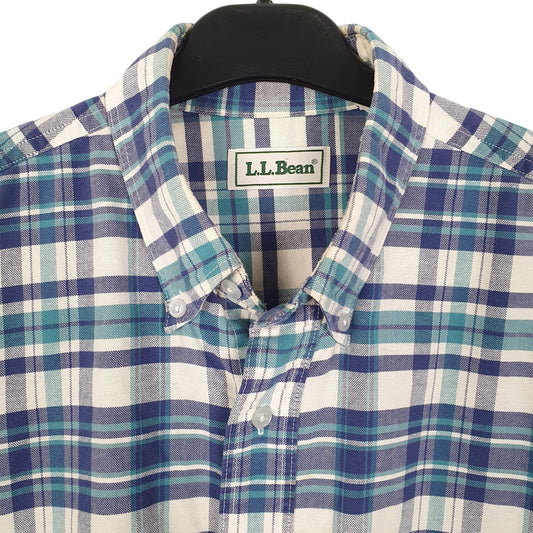 Mens Blue L.L.Bean Vintage 90s Made In USA  Shirt
