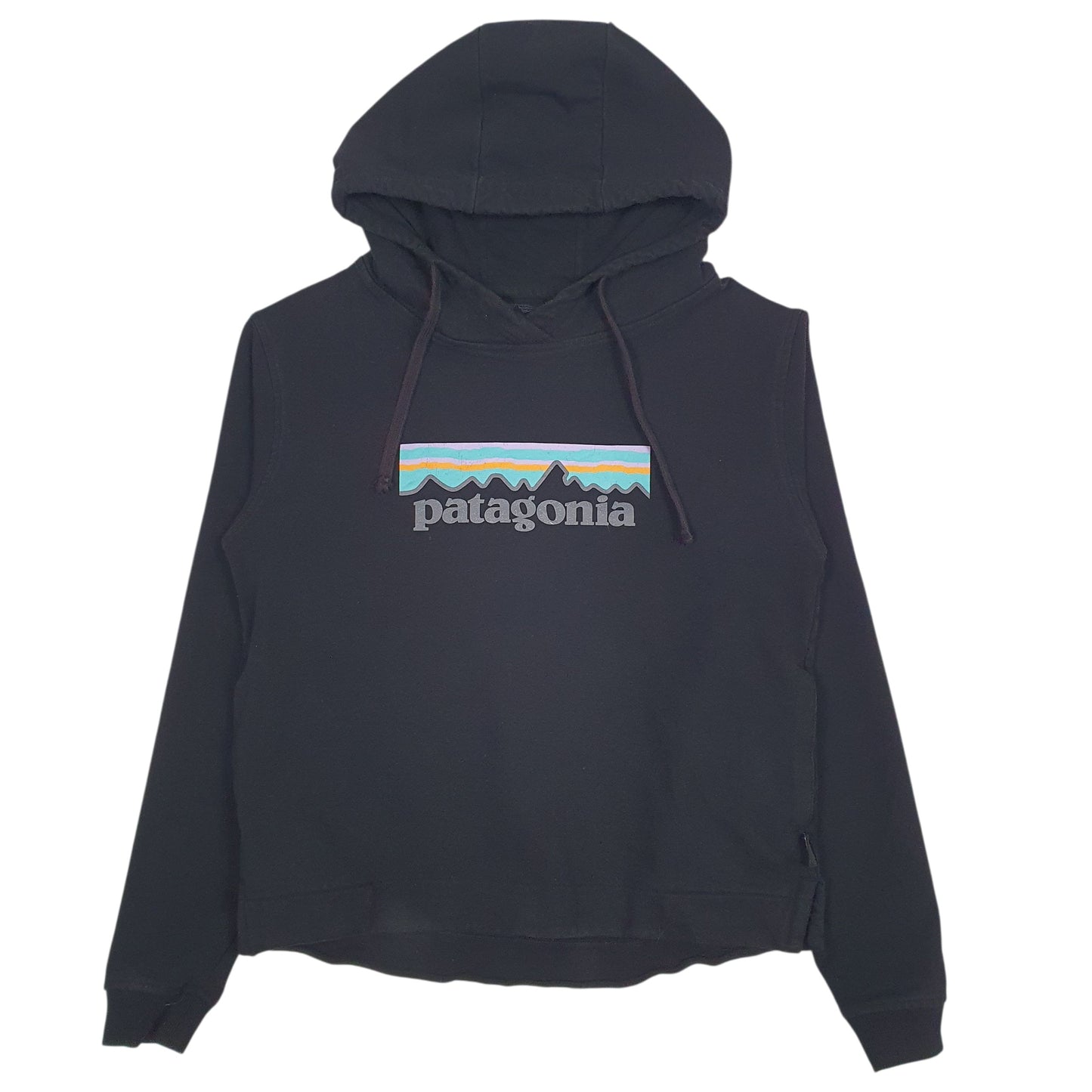 Womens Black Patagonia Spellout Hoodie Jumper