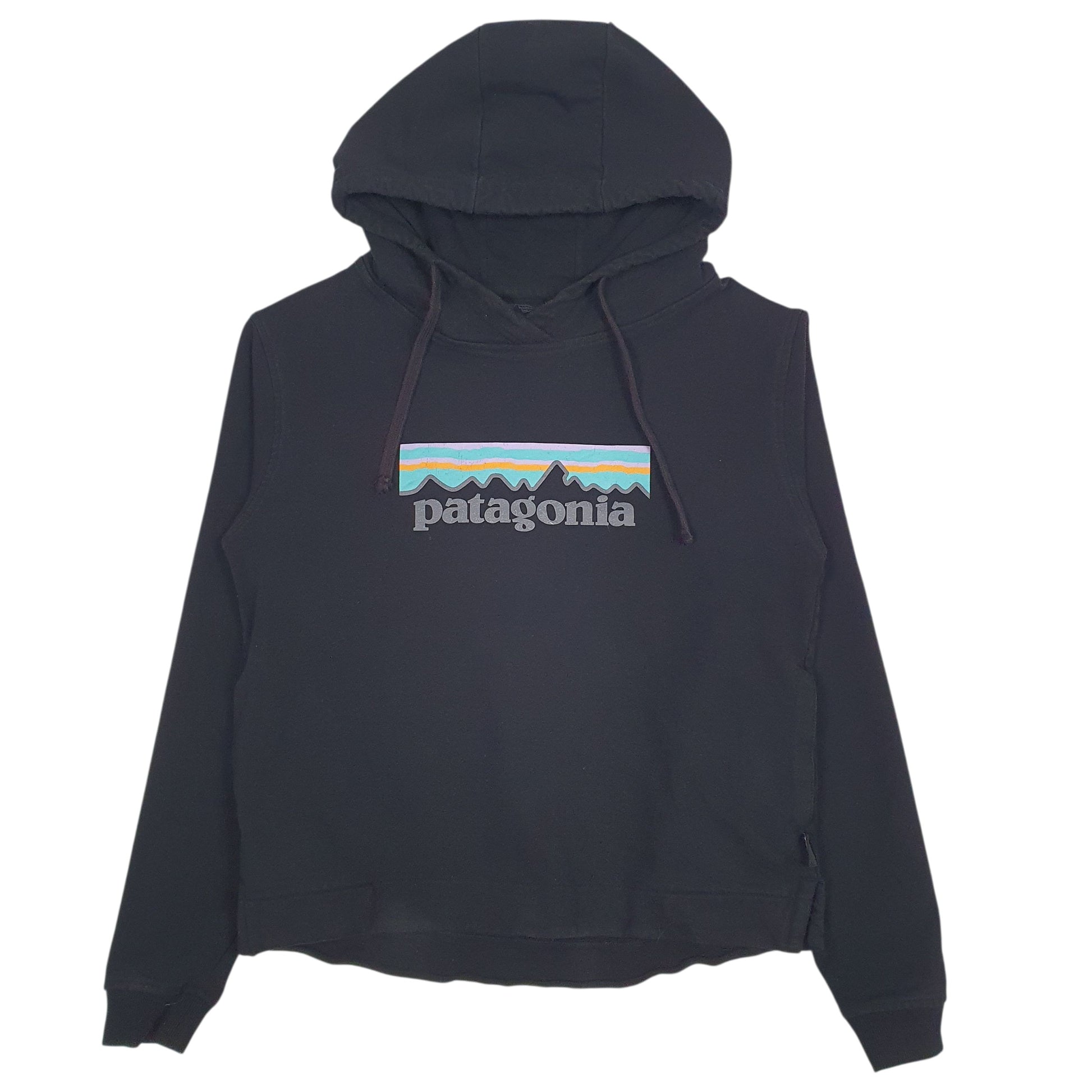 Womens Black Patagonia Spellout Hoodie Jumper