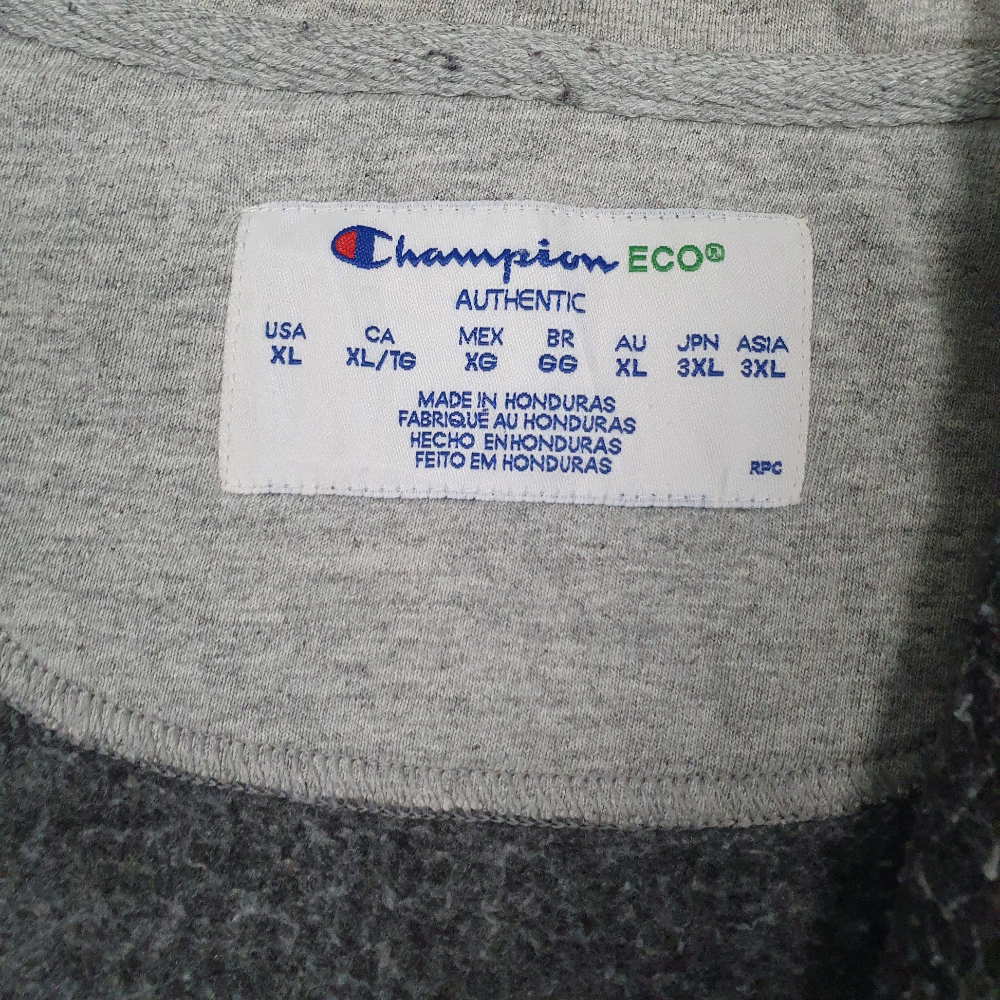 Mens Grey Champion Hoodie Full Zip Jumper