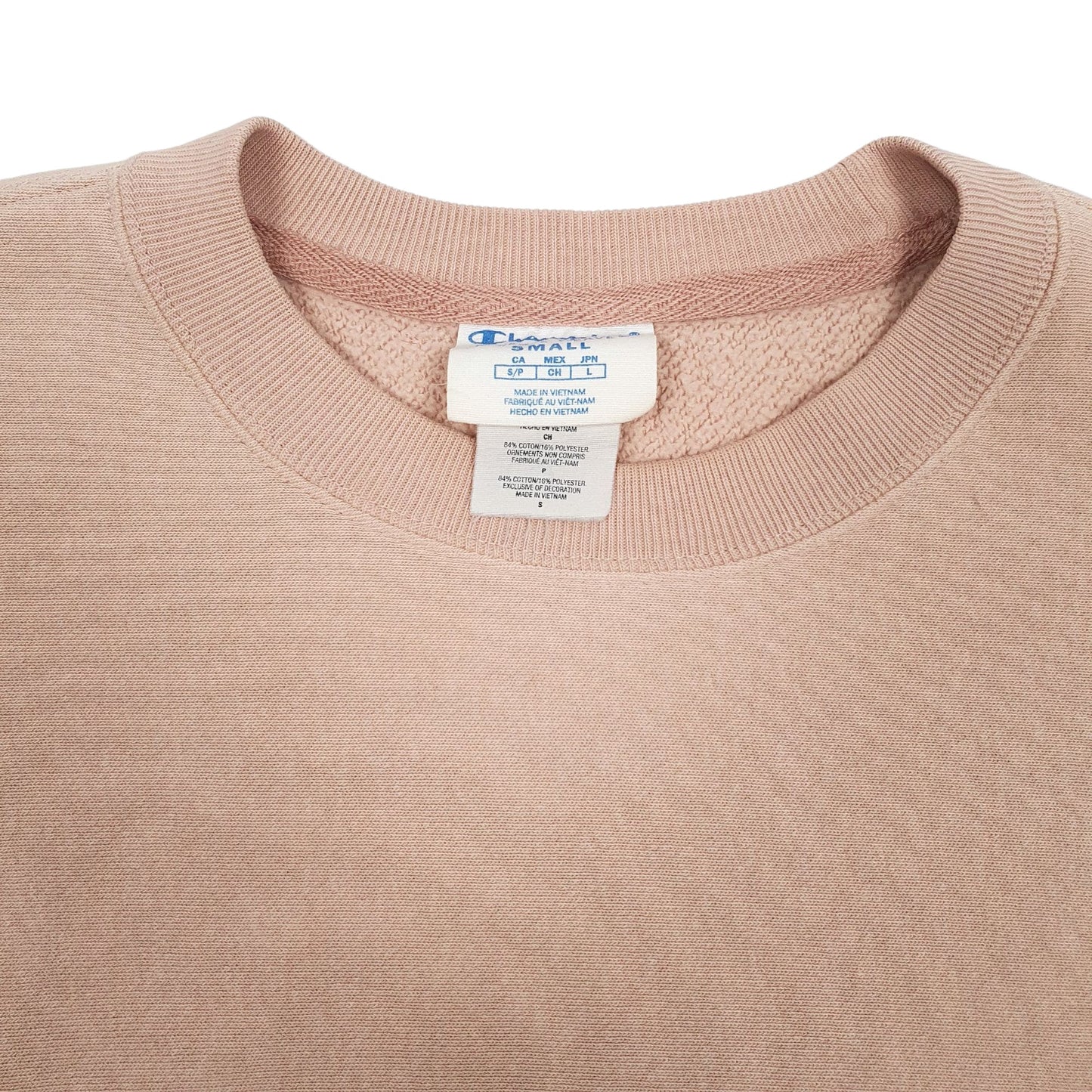 Womens Peach Champion Croptop Reverse Weave Crewneck Jumper