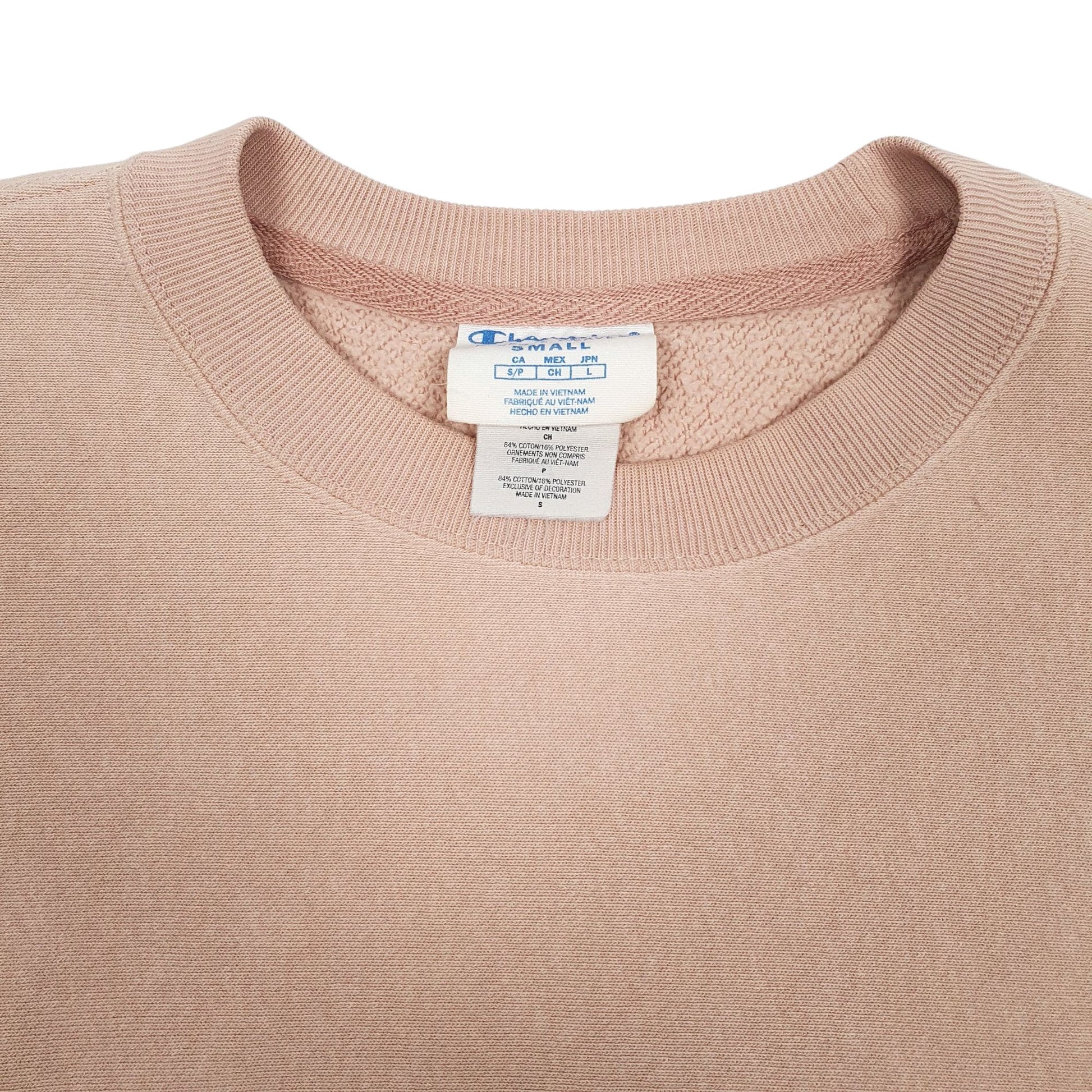 Womens Peach Champion Croptop Reverse Weave Crewneck Jumper